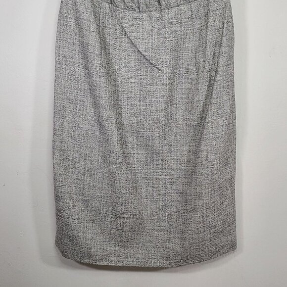 Escada New Wool Silk Blend Gray Tweed Sleeveless‎ Pleated Bodice Sheath Dress 38 - Picture 3 of 11